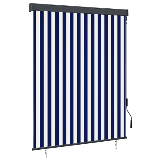 vidaXL Rullgardin utomhus 140x250 cm blå och vit