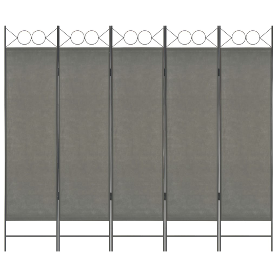 vidaXL Rumsavdelare 5 paneler antracit 200x180 cm