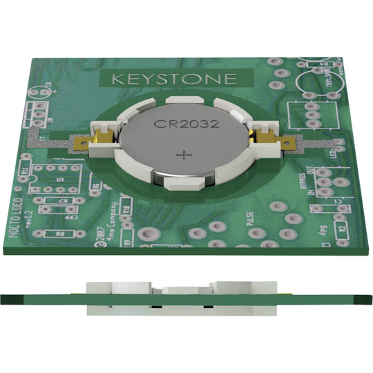 Knappscellshållare 1x CR 2032 Horisontell, Utanpåliggande montering SMD (L x B x H) 33.15 x 23.93 x 5.21 mm Keystone 1057
