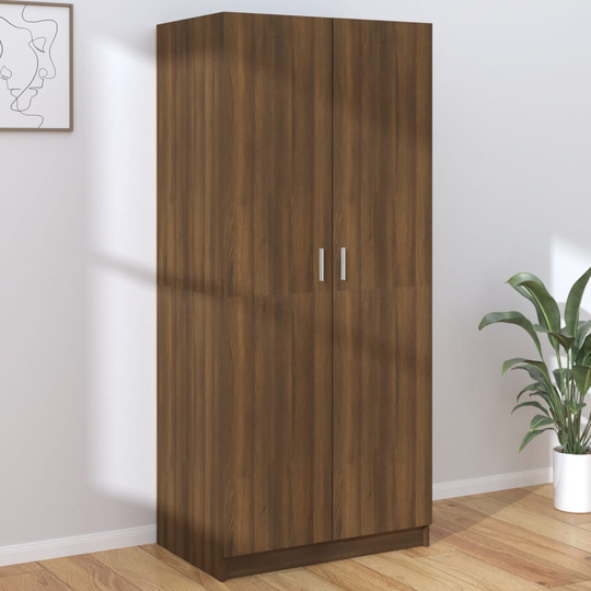 vidaXL Garderob brun ek 80x52x180 cm konstruerat trä