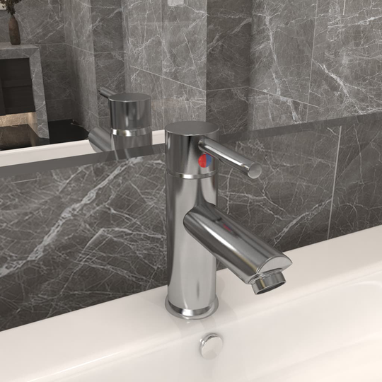 vidaXL Badrumsblandare silver 130x176 mm