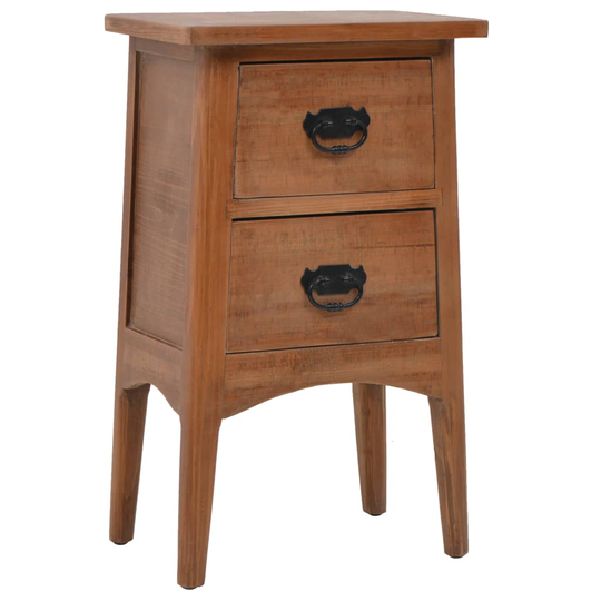 vidaXL Sängbord massivt granträ 40x29x68 cm brun