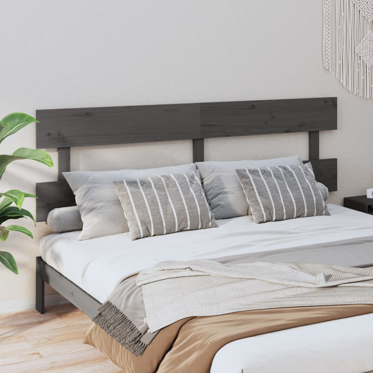 vidaXL Sänggavel grå 184x3x81 cm massiv furu