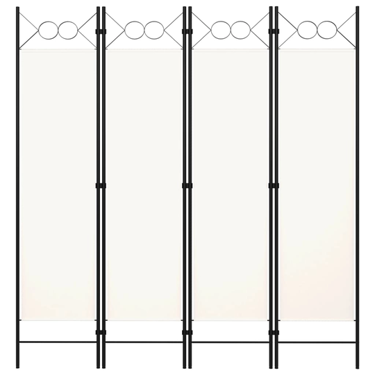 vidaXL Rumsavdelare 4 paneler gräddvit 160x180 cm