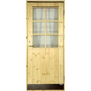 Förrådsdörr 18 °C - Med klarglas och spröjs - Bröstning 98 cm