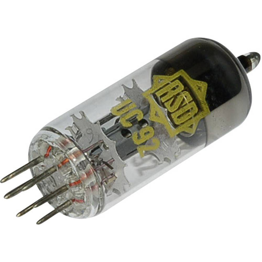 UC 92 = 9 AB 4 Elektronrör Triod 100 V 3 mA Antal poler: 7 Lampsockel: Miniatyr Innehåll 1 st