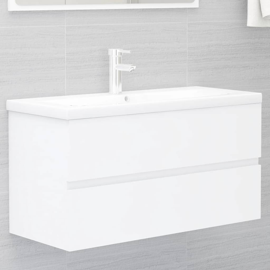 vidaXL Tvättställsskåp vit 90x38,5x45 cm spånskiva