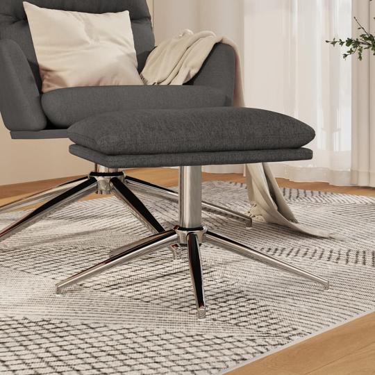 vidaXL Fotpall mörkgrå 60x60x39 cm tyg