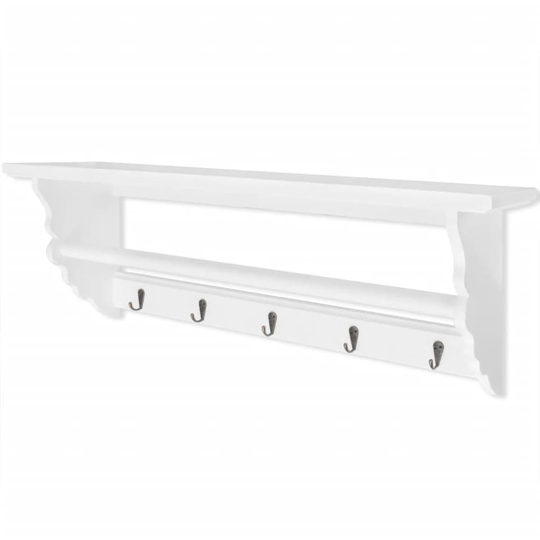 vidaXL Hatthylla MDF barockstil vit