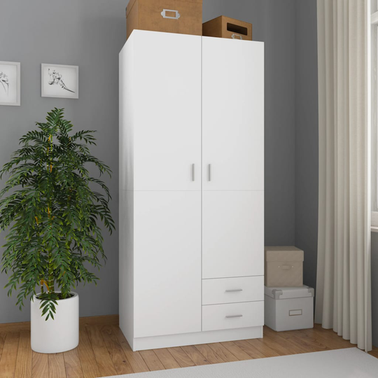 vidaXL Garderob vit 80x52x180 cm spånskiva