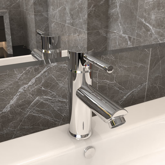 vidaXL Badrumsblandare kromad finish 130x176 mm