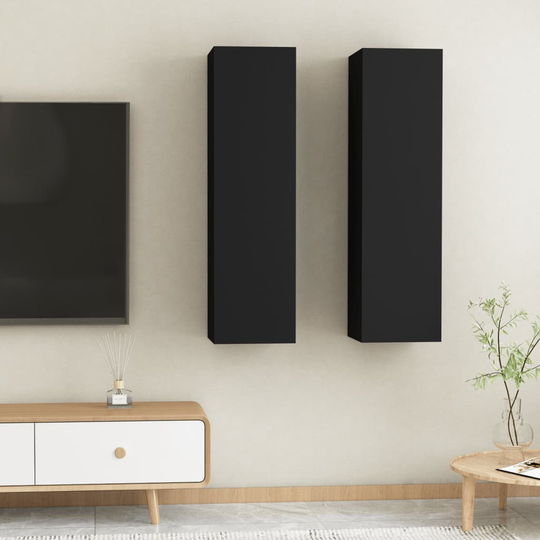 vidaXL TV-skåp 2 st svart 30,5x30x110 cm spånskiva