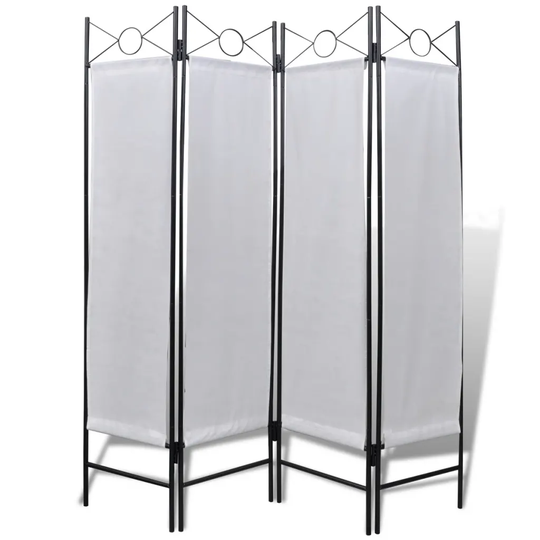 vidaXL Rumsavdelare 4 paneler 160 x 180 cm vit