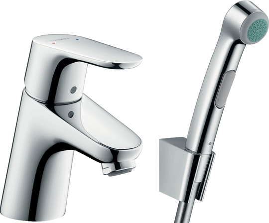 Hansgrohe Tvättställsblandare Focus 70 Med Bidettehanddusch - Krom