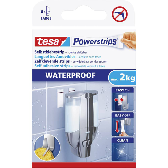 tesa Powerstrips® Waterproof Vit POWERSTRIPS® tesa Innehåll: 6 st