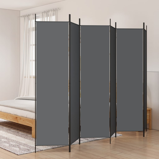 vidaXL Rumsavdelare 6 paneler antracit 300x200 cm tyg