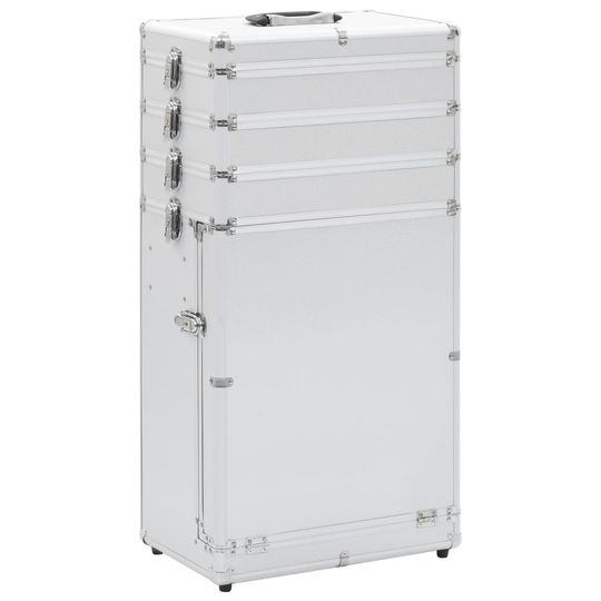 vidaXL Sminklåda aluminium silver