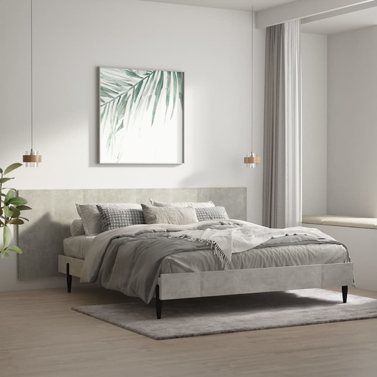 vidaXL Vägghängd sänggavel betonggrå 240x1,5x80 cm konstruerat trä