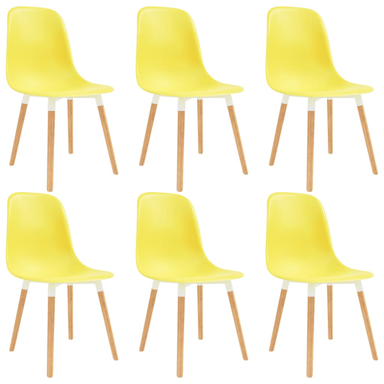 vidaXL Matstolar 6 st gul plast