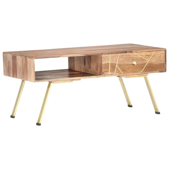 vidaXL Soffbord 95x50x42 cm massivt sheshamträ