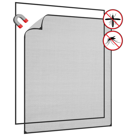 vidaXL Magnetiskt insektsnät för fönster antracit 120x140 cm fiberglas