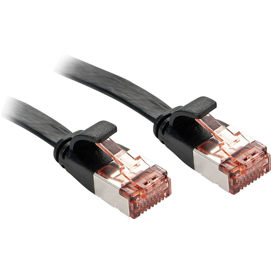LINDY 47571 RJ45 Nätverk Anslutningskabel CAT 6 U/UTP 1.00 m Svart med låsskydd