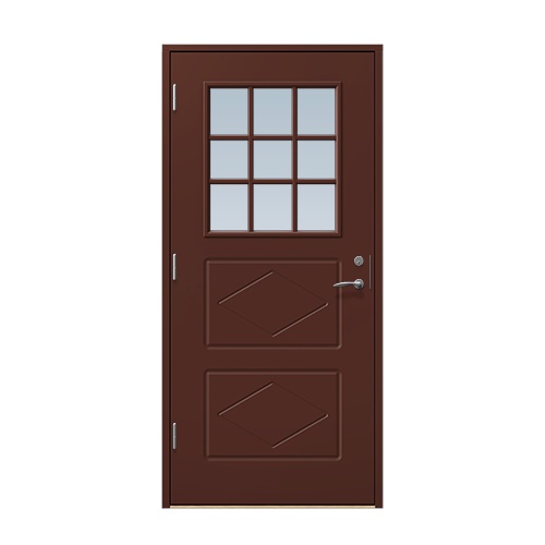 Entrédörr till villa Benarp 10 x 20, Vänsterhängd, Nötbrun