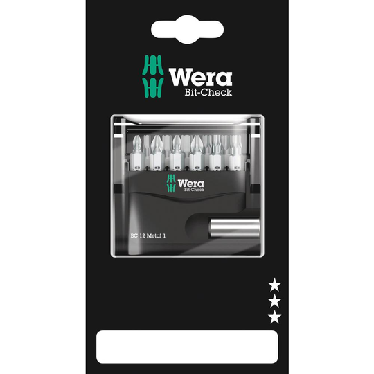 Wera Bit-Check 12 Metal 1 SB 05136393001 Bit-Set 12 delar 1/4 (6.3 mm) inkl. bithållare