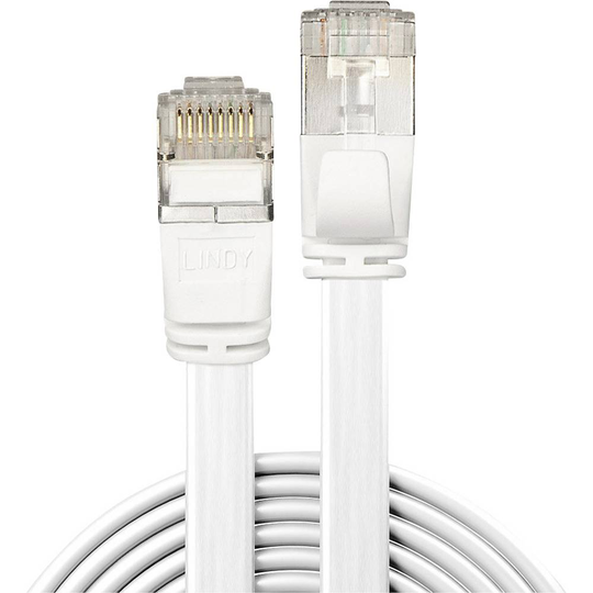 LINDY 47541 RJ45 Nätverk Anslutningskabel CAT 6A U/FTP 1.00 m Vit med låsskydd
