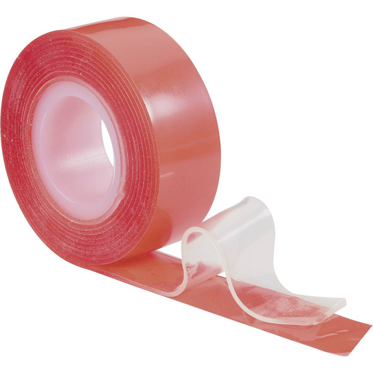 TOOLCRAFT 886516 Dubbelsidiga tejp Röd (L x B) 1.5 m x 19 mm 1 st
