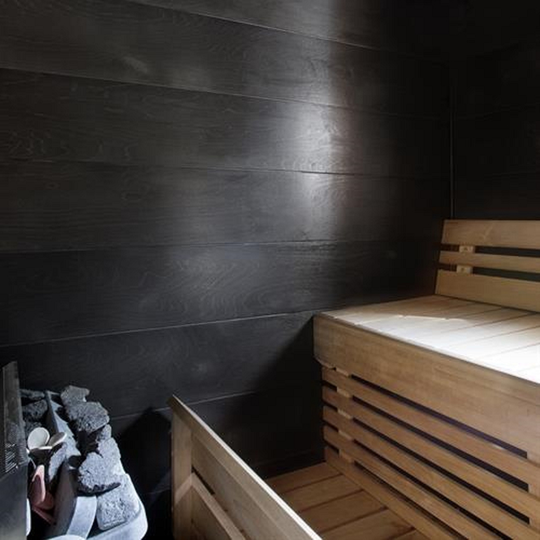 Sauna Sweden Bastupanel svartbetsad askfanér