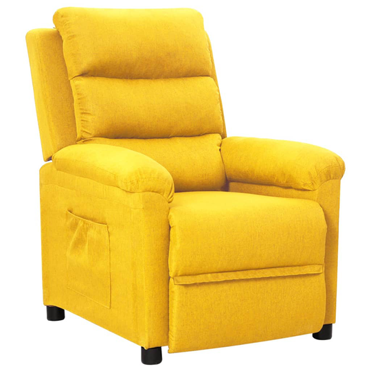vidaXL Reclinerfåtölj gul tyg