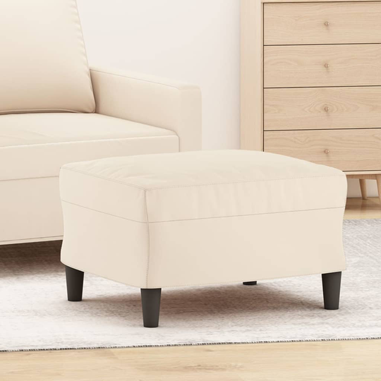 vidaXL Fotpall gräddvit 60x50x41 cm sammet