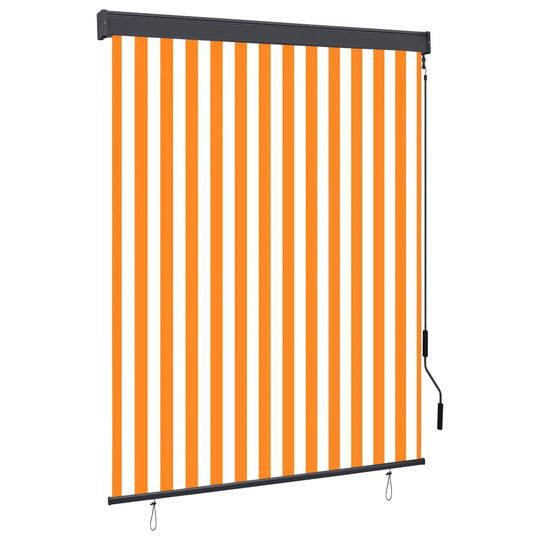 vidaXL Rullgardin utomhus 140x250 cm vit och orange