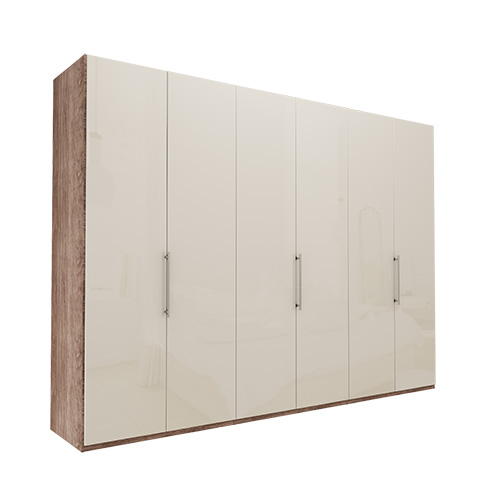 Garderob Atlanta - Mörk rustik ek 300 cm, 216 cm, Utan kornisch / ram