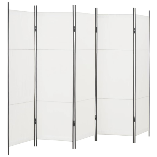 vidaXL Rumsavdelare 5 paneler vit 250x180 cm