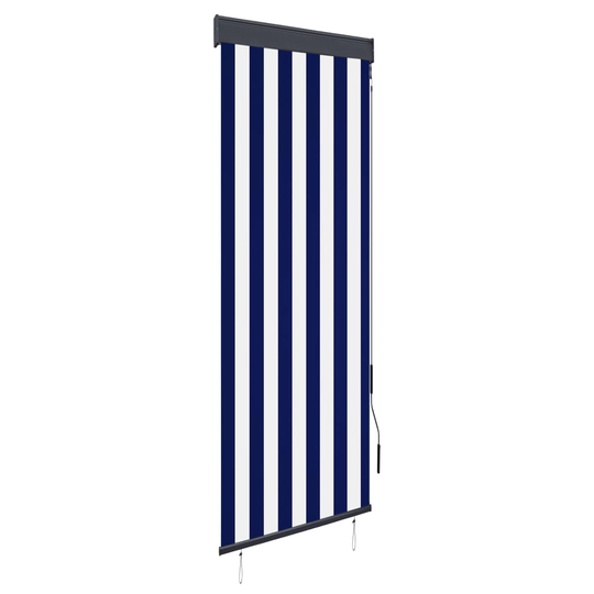 vidaXL Rullgardin utomhus 60x250 cm blå och vit