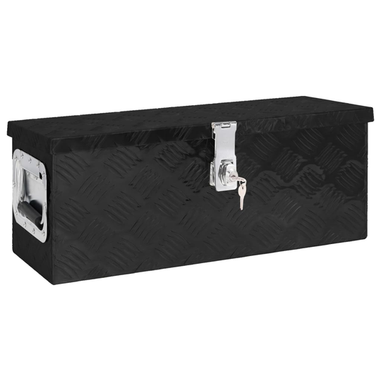 vidaXL Förvaringslåda svart 60x23,5x23 cm aluminium