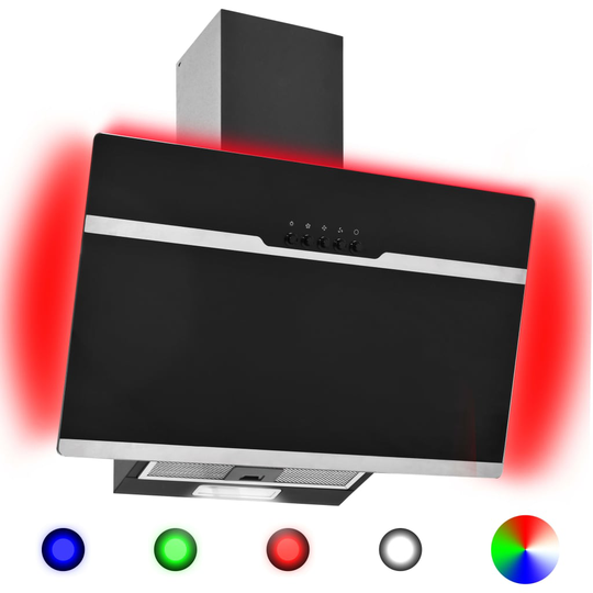 vidaXL Köksfläkt RGB 60 cm rostfritt stål och härdat glas