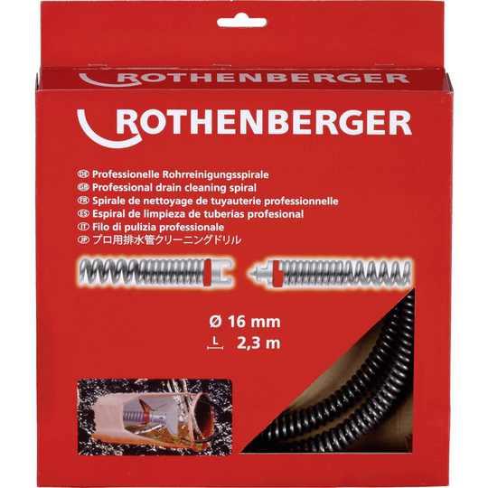 Rothenberger Rörrensspiral SMK 16 mm x 2,3 m Mått (Ø x L) 16 mm x 230 cm 72433