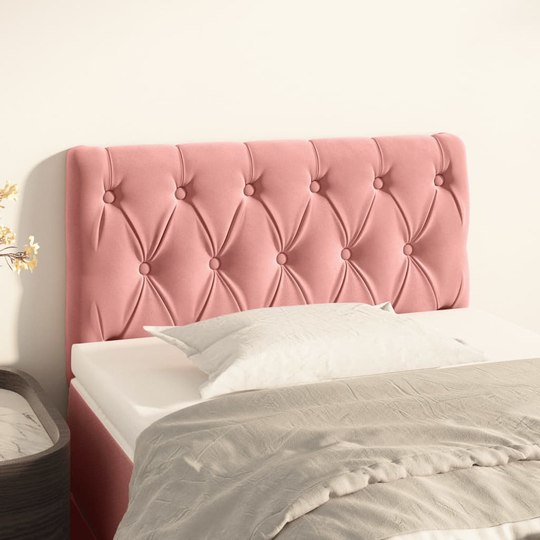 vidaXL Huvudgavel rosa 80x7x78/88 cm sammet