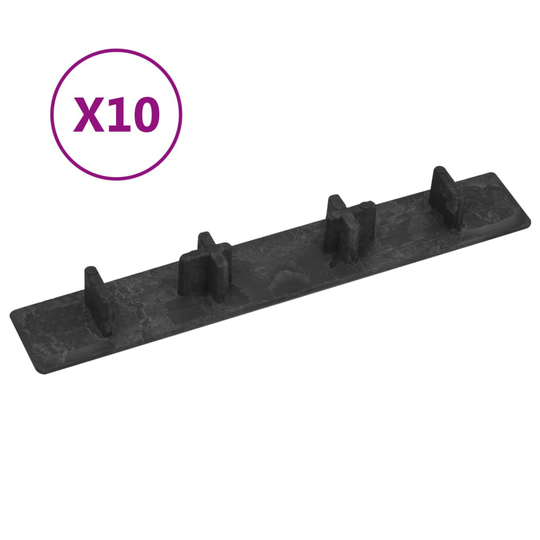vidaXL Kantlist 10 st svart plast