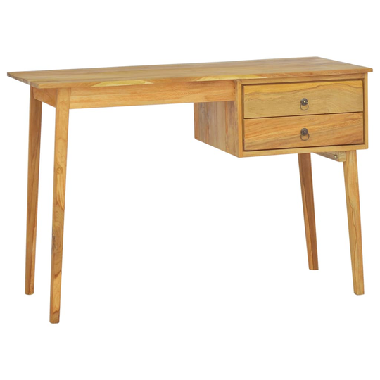 vidaXL Skrivbord med 2 lådor 110x52x75 cm massivt teak