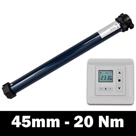 Rörmotor 45mm 20Nm/17 vpm inkl. kontroller
