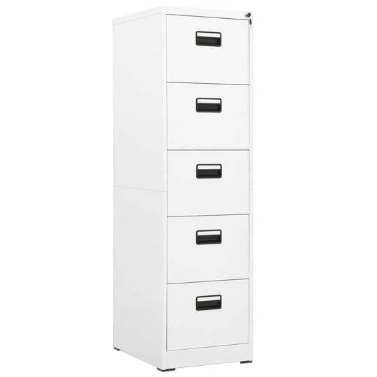vidaXL Dokumentskåp vit 46x62x164 cm stål