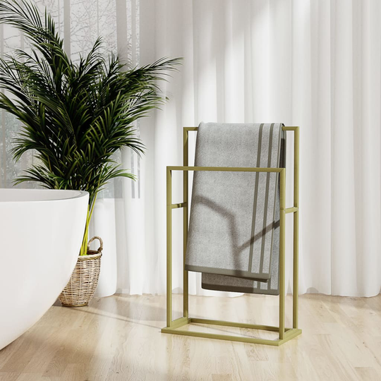 vidaXL Fristående handdukshängare guld 48x24x78,5 cm järn