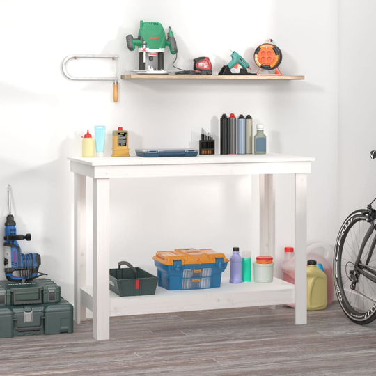 vidaXL Skobänk vit 110x50x80 cm massiv furu