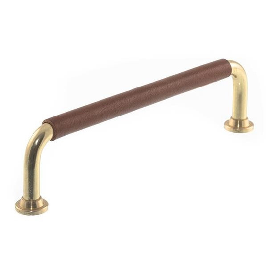 Linfalk Handtag mässing/cognac läder helt stycke 1353-128-0131LS