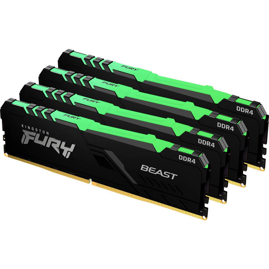 Kingston KF436C17BBAK4/32 Internminne Desktop Kit FURY Beast RGB 32 GB 4 x 8 GB DDR4 3600 MHz CL17