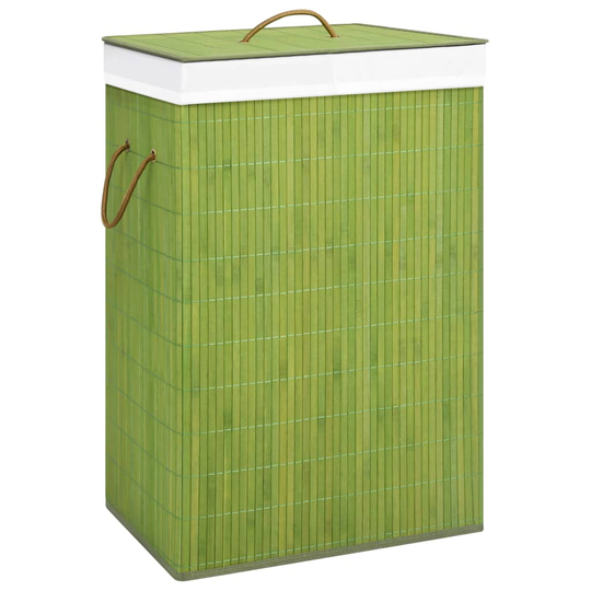 vidaXL Tvättkorg bambu grön 72 L